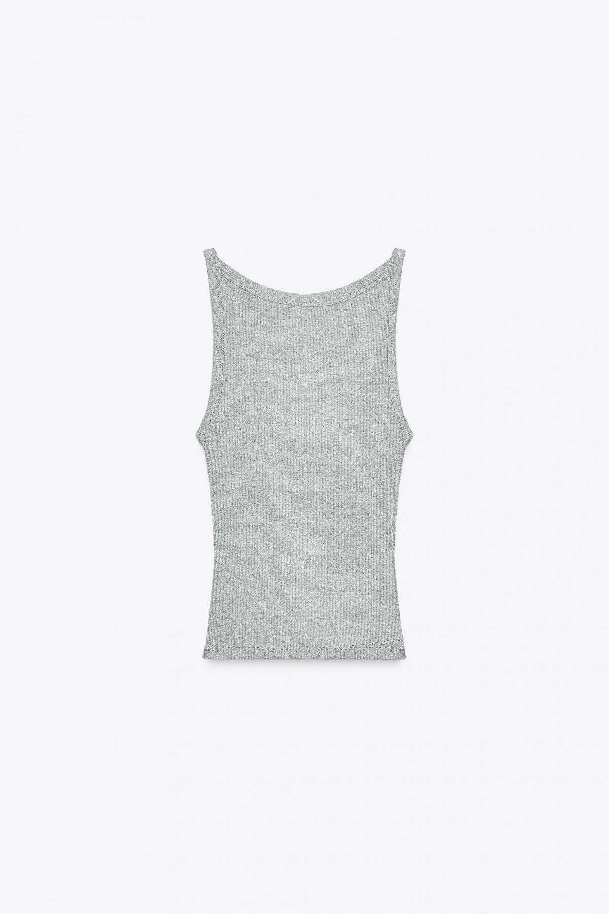 자라 테크니컬 골지 민소매 탑 1044/626 GREY MARL - 메인 이미지