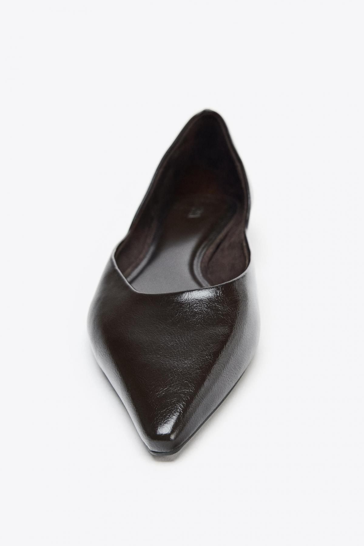 자라 포인트토 심플 로우 플랫슈즈 1515/610 CHOCOLATE BROWN - 상세 이미지 5