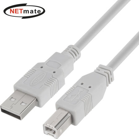 강원전자 넷메이트 USB2.0 AM-BM 케이블 0.3m (그레이) NMC-UB203