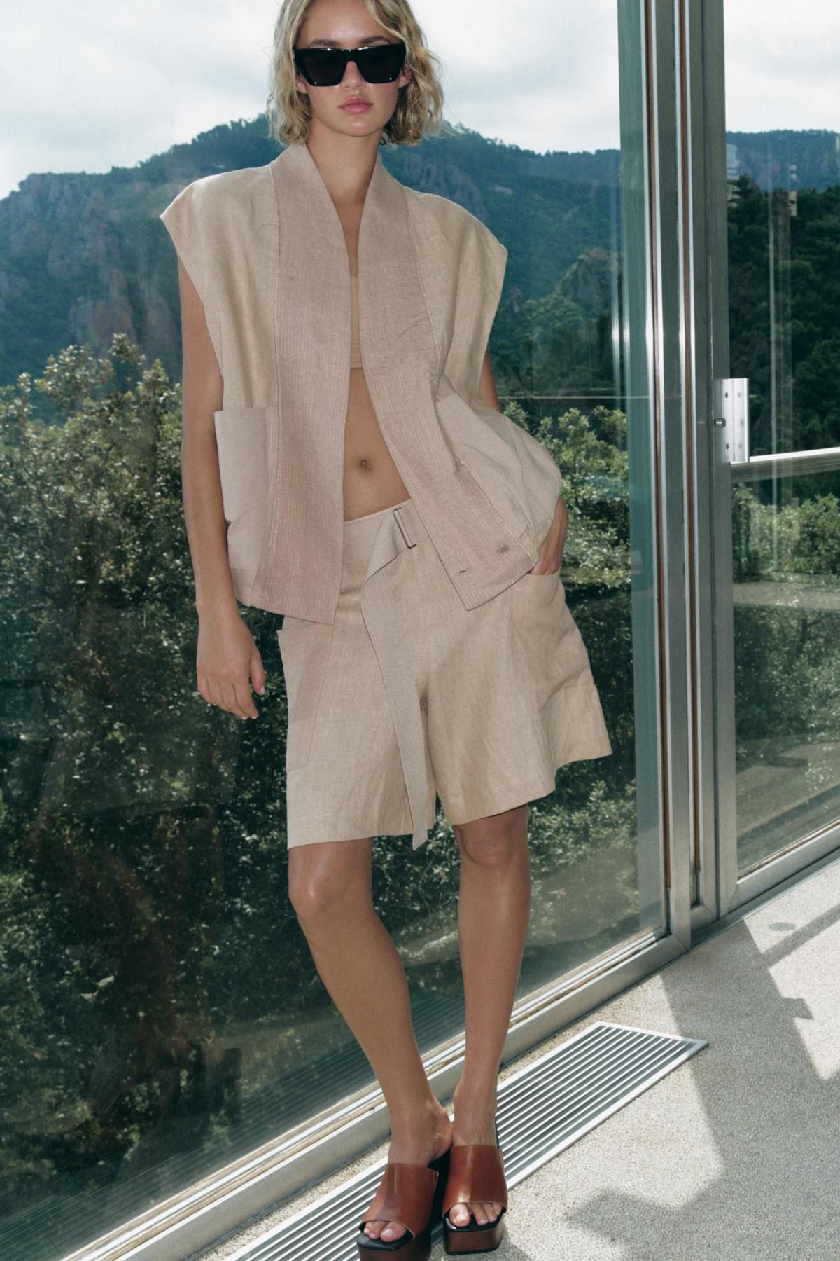 자라 린넨 콘트라스트 베스트 9060/826 BEIGE - 상세 이미지 2