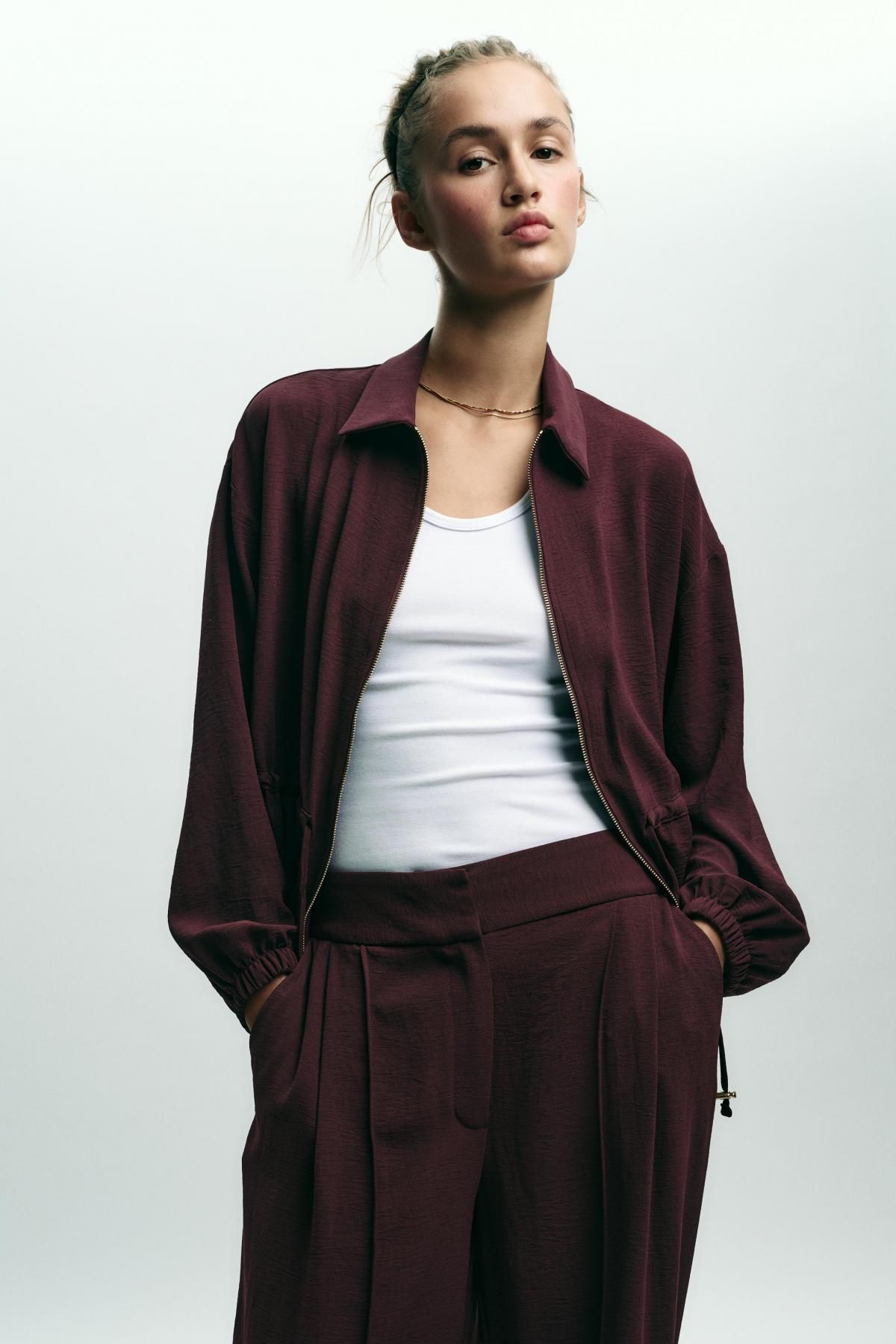 자라 테크니컬 스트링 사파리 재킷 3564/151 BURGUNDY - 상세 이미지 3