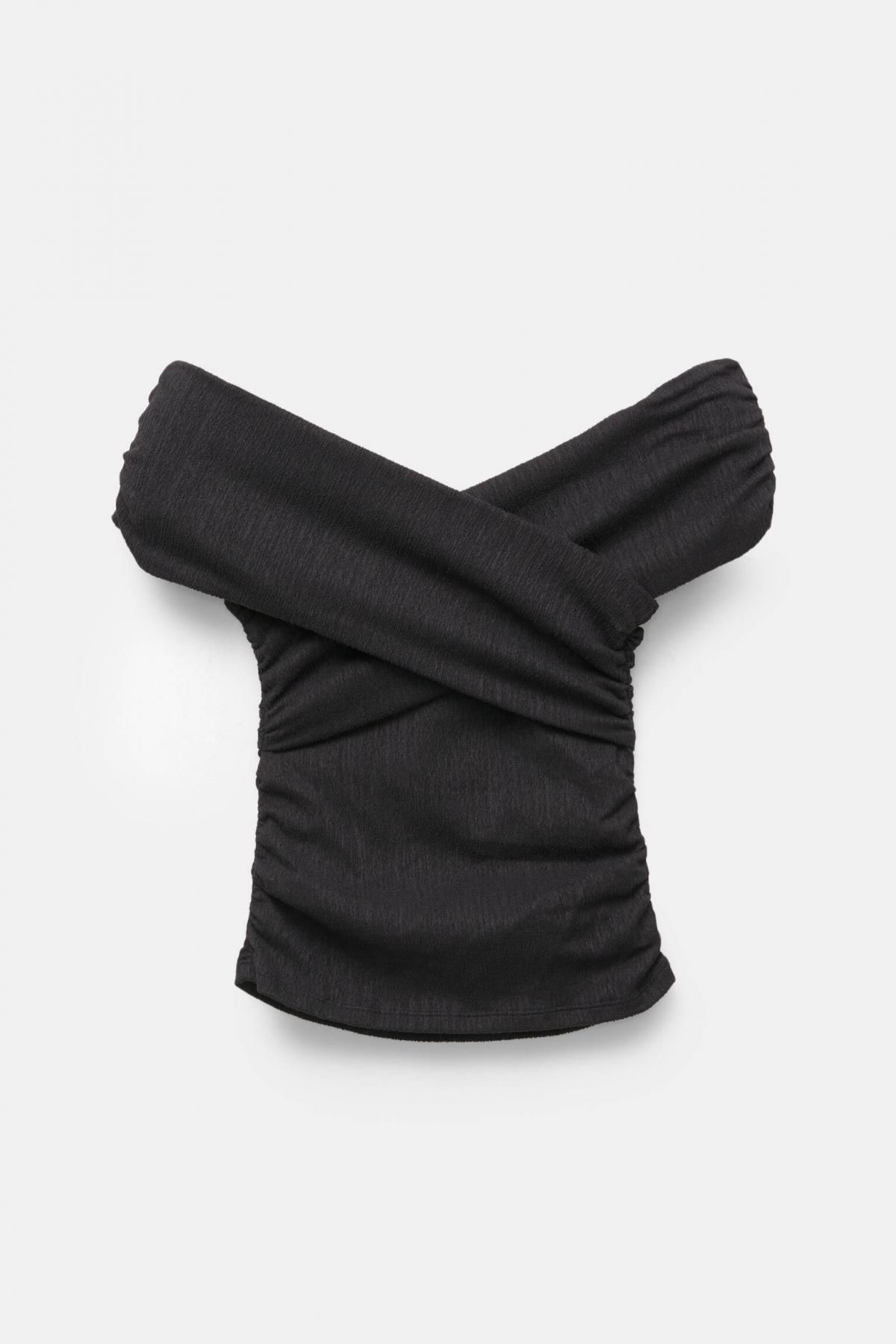 풀앤베어 오프숄더 보트넥 슬림핏 탑 7152/324 BLACK - 상품 이미지