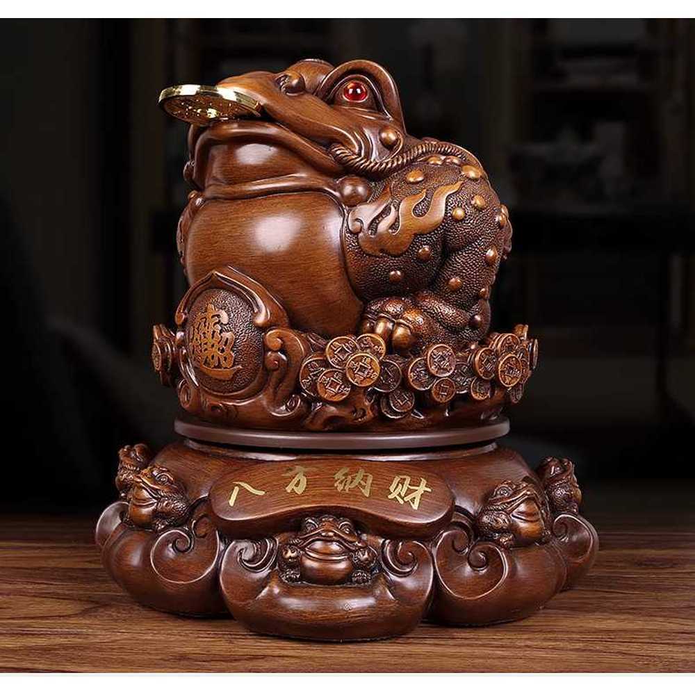 삼족두꺼비 개구리 소품 사무실 엽전 조형물 인테리어 A형-브라우(23x24cm) - 상품 이미지
