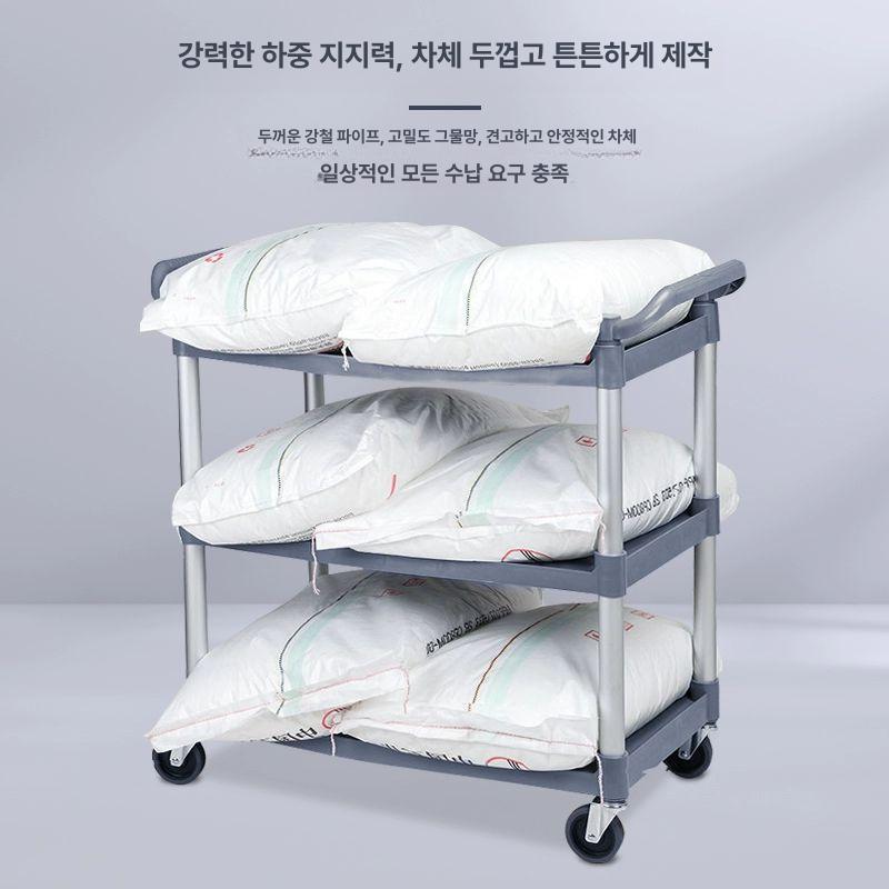 잔반 음식 식당 뷔페 대용량 주방 처리대 레스토랑 퇴식구 업소용 수거함 두꺼운 중형 식사 카트 공식 표준 구성 - 상세 이미지 3