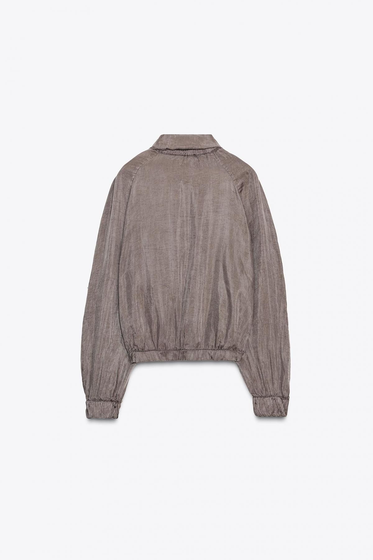 자라 테크니컬 플루이드 봄버 재킷 2183/245 TAUPE GREY - 상세 이미지 5