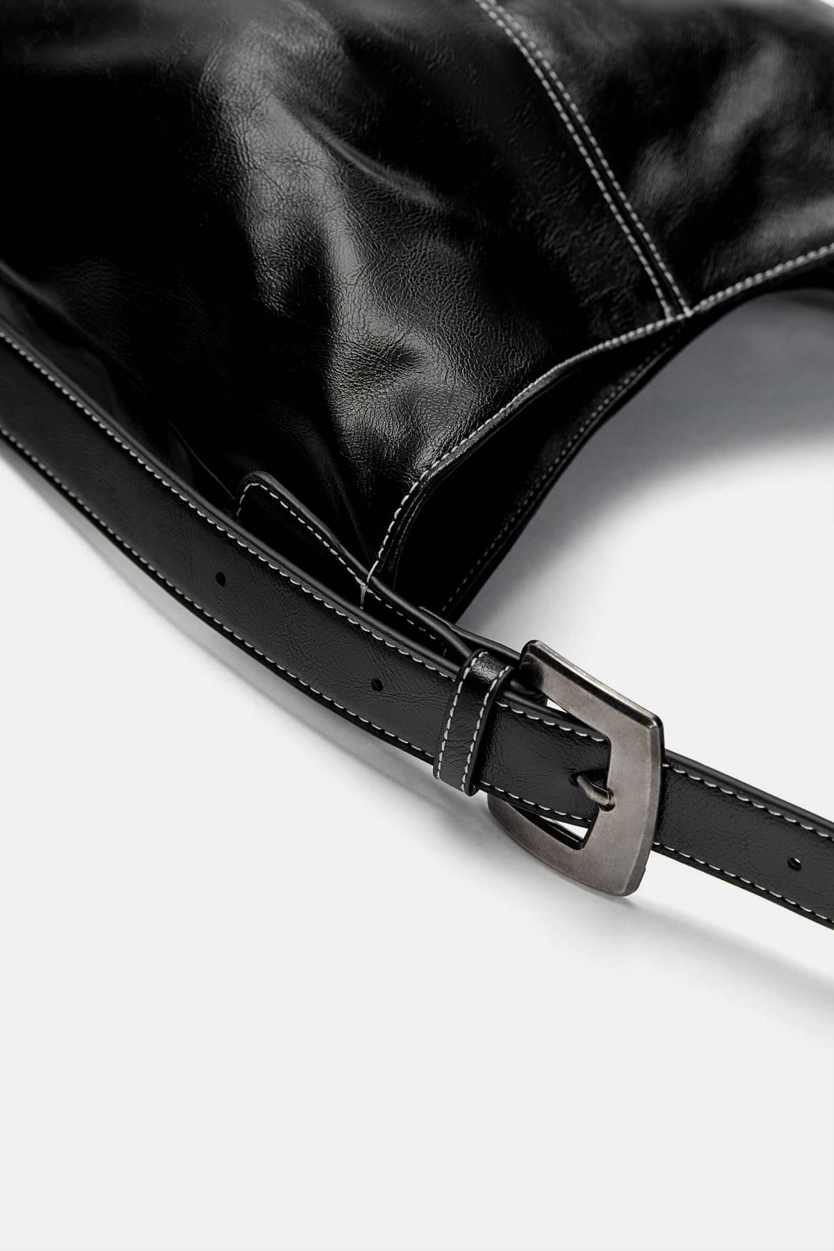 풀앤베어 시크 블랙 스티치 토트백 4092/640 BLACK - 상세 이미지 3
