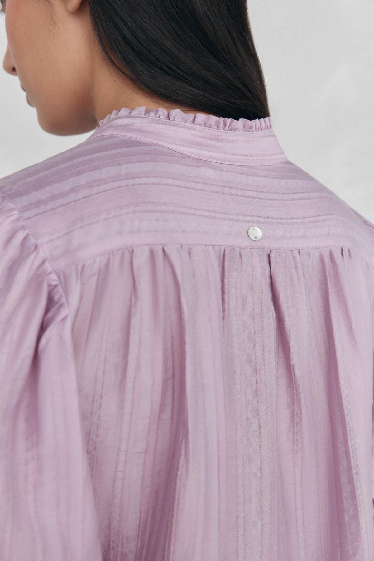 페드로 델 이에로 로맨틱 스트라이프 라벤더 블라우스 6632944 MORADO - 상세 이미지 3