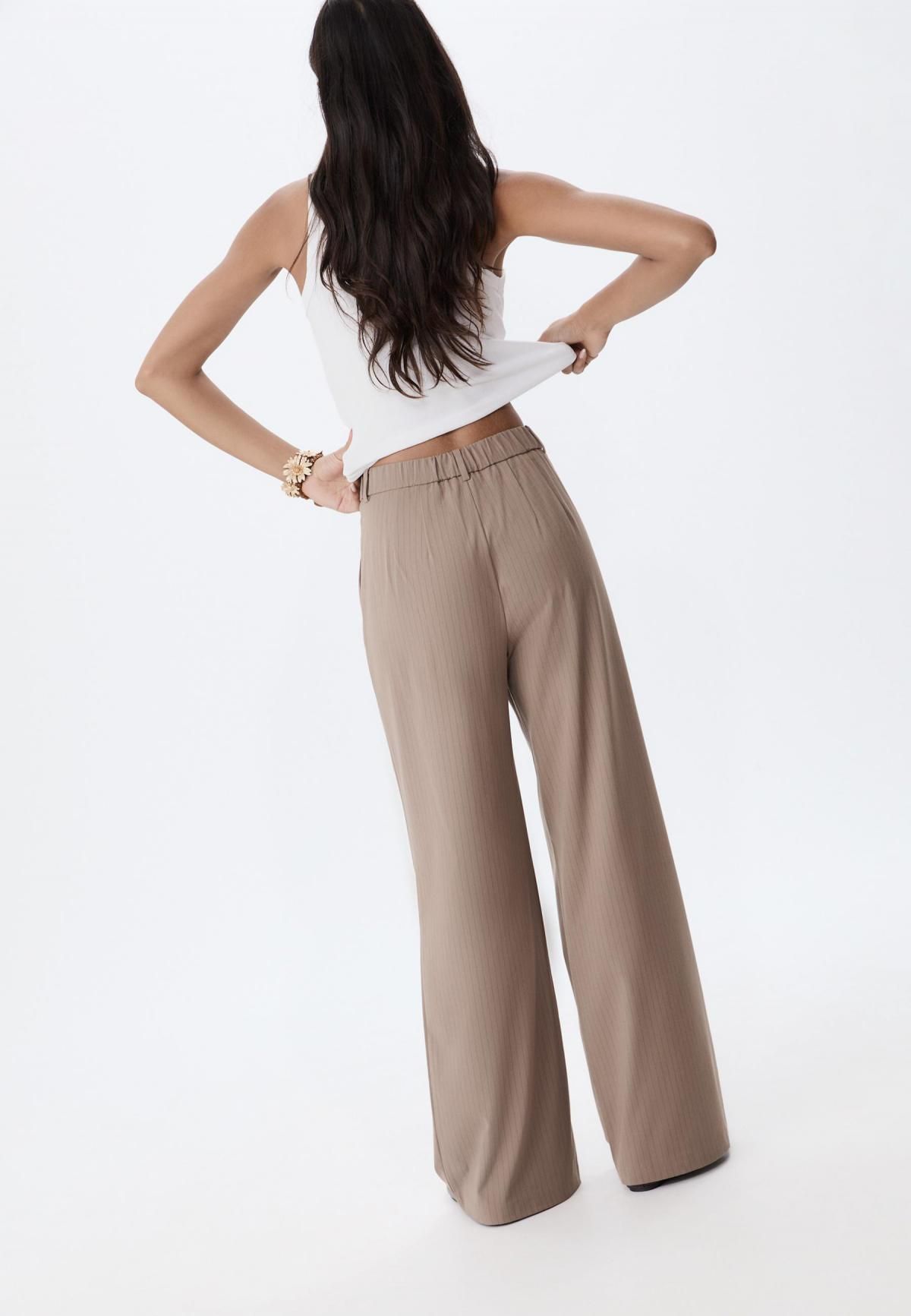 스트라디바리우스 테크니컬 와이드 웨이스트 슬랙스 팬츠 4591/488 BEIGE - 상세 이미지 5