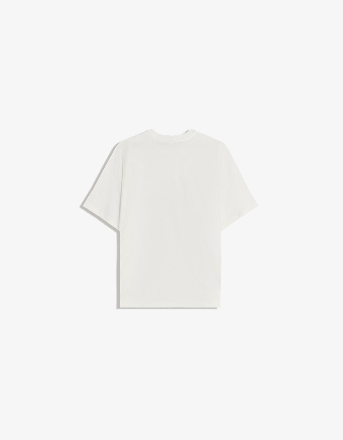 버쉬카 오버핏 프린트 반팔 티셔츠 7604/033 WHITE - 상세 이미지 4