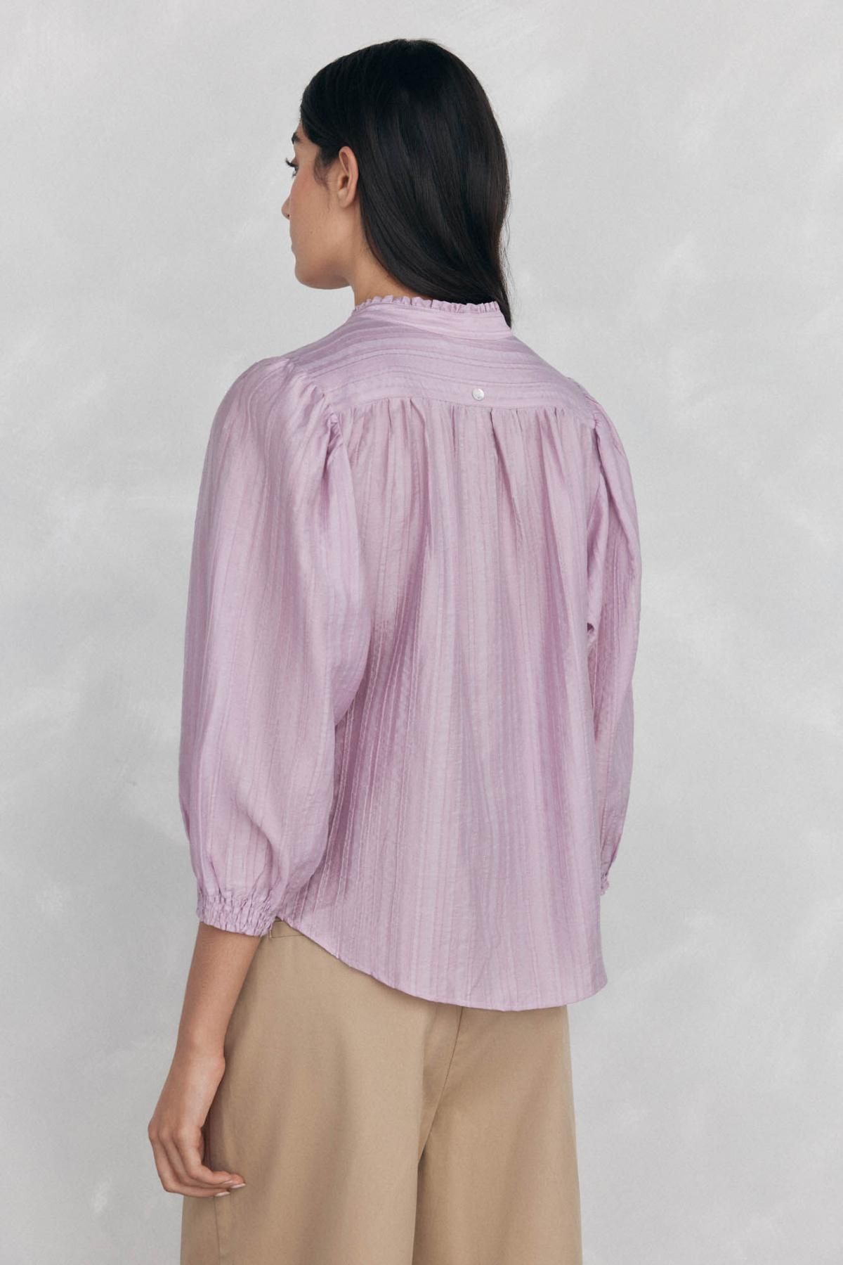 페드로 델 이에로 로맨틱 스트라이프 라벤더 블라우스 6632944 MORADO - 상세 이미지 2