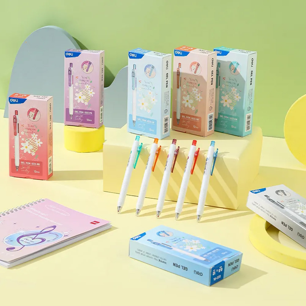 델리 노크식 컬러 중성 젤펜 0.5mm 7칼라 이미지 6