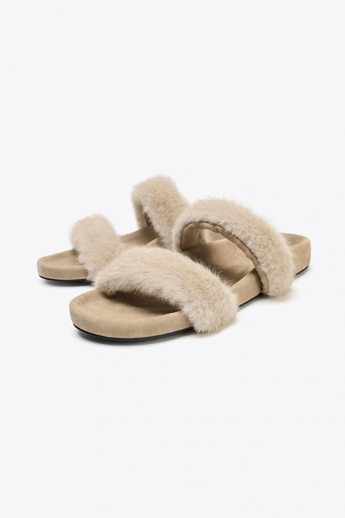 자라 퍼 스트랩 플랫 샌들 1624/610 BEIGE - 상세 이미지 3