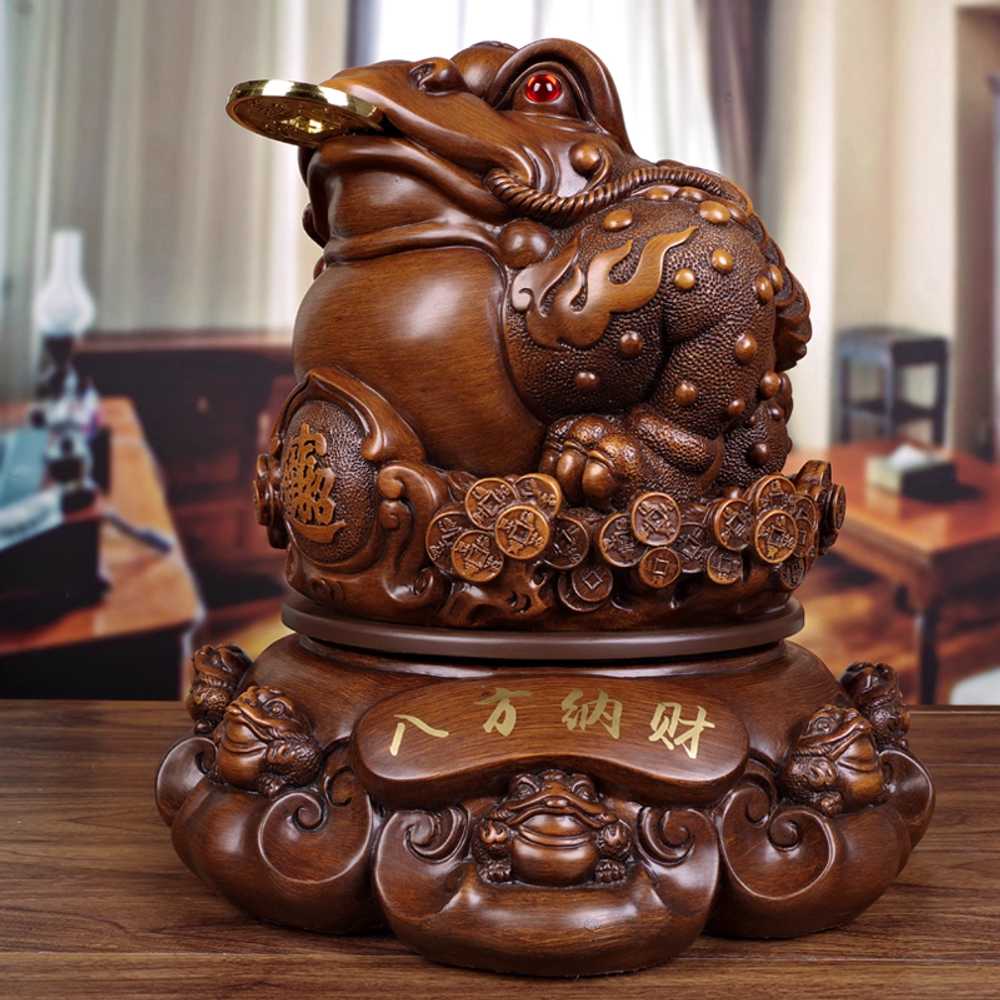 삼족두꺼비 개구리 소품 사무실 엽전 조형물 인테리어 A형-브라우(23x24cm) - 상세 이미지 3