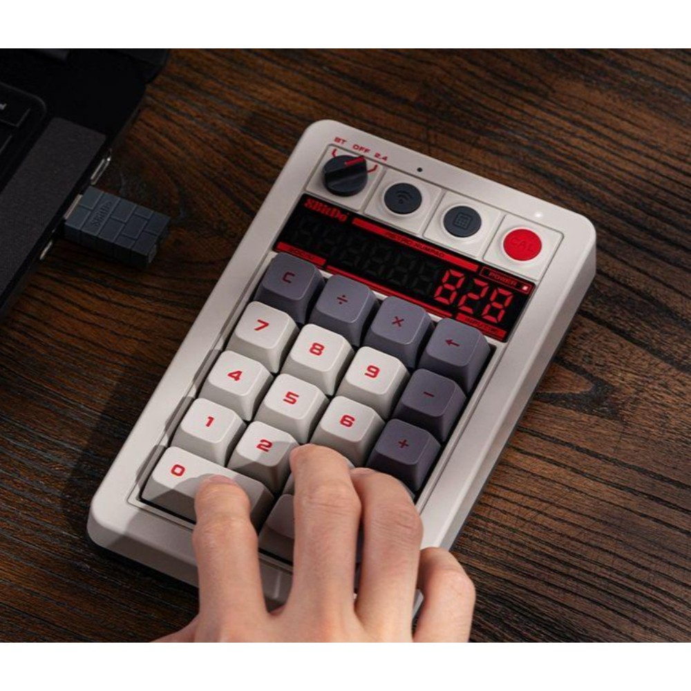 8bitdo 레트로18 기계식 넘버 키패드 숫자패드 무선 블루투스 게임용 프로그래밍 F 버전 FC버전 18키패드 레드