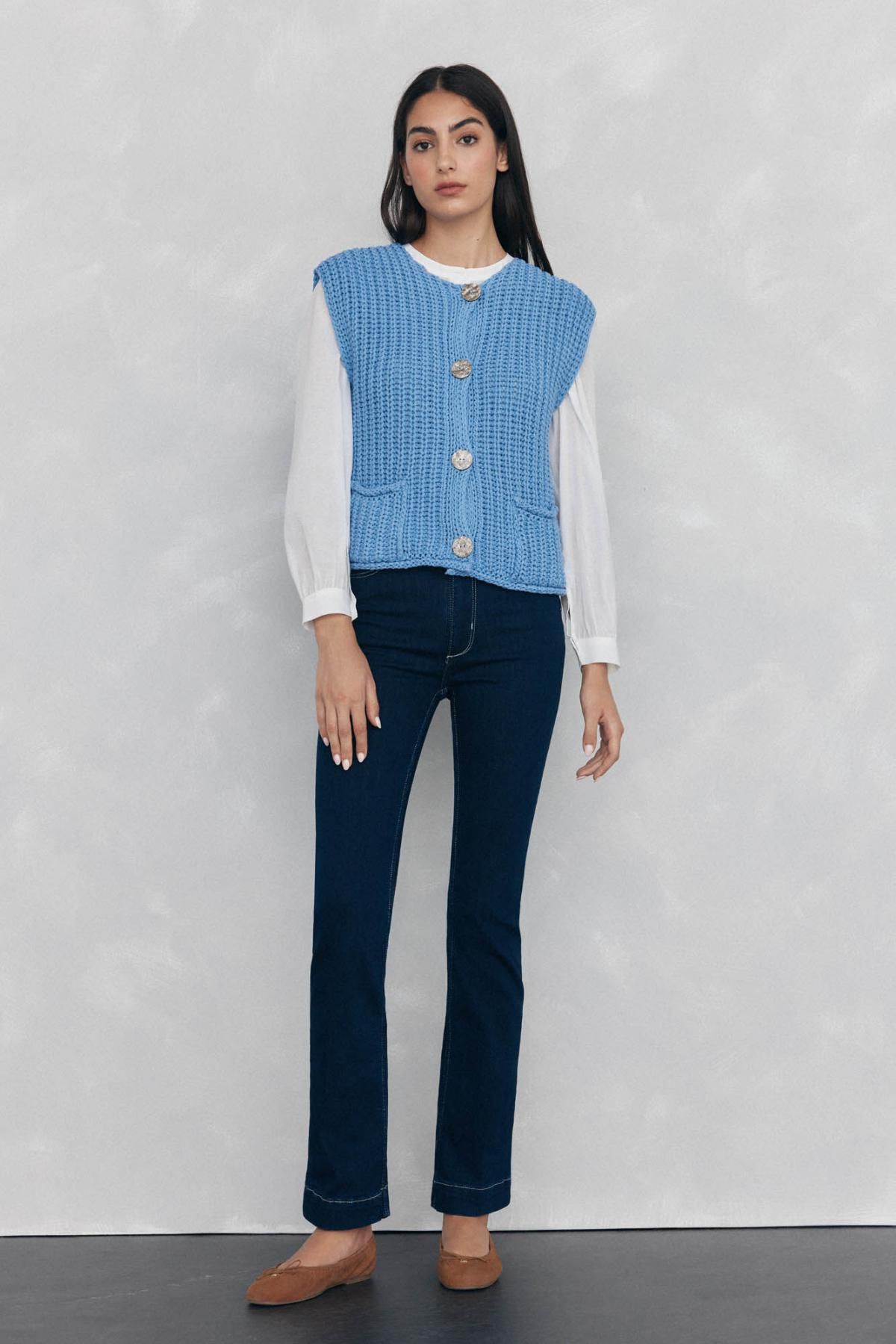 페드로 델 이에로 푸쉬업 플레어 부츠컷 데님 팬츠 8342532 AZUL - 상세 이미지 2