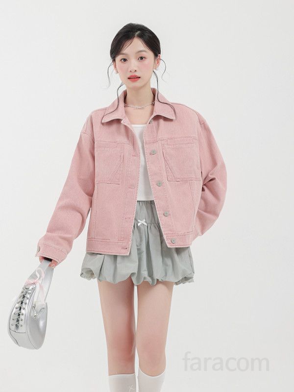 여성 루즈핏 레트로 데님 자켓 가을 데일리 아우터 캐주얼 스타일 여고생 올매치 코디 시크한 청자켓 패션 모던한 디자인 - 상세 이미지 3