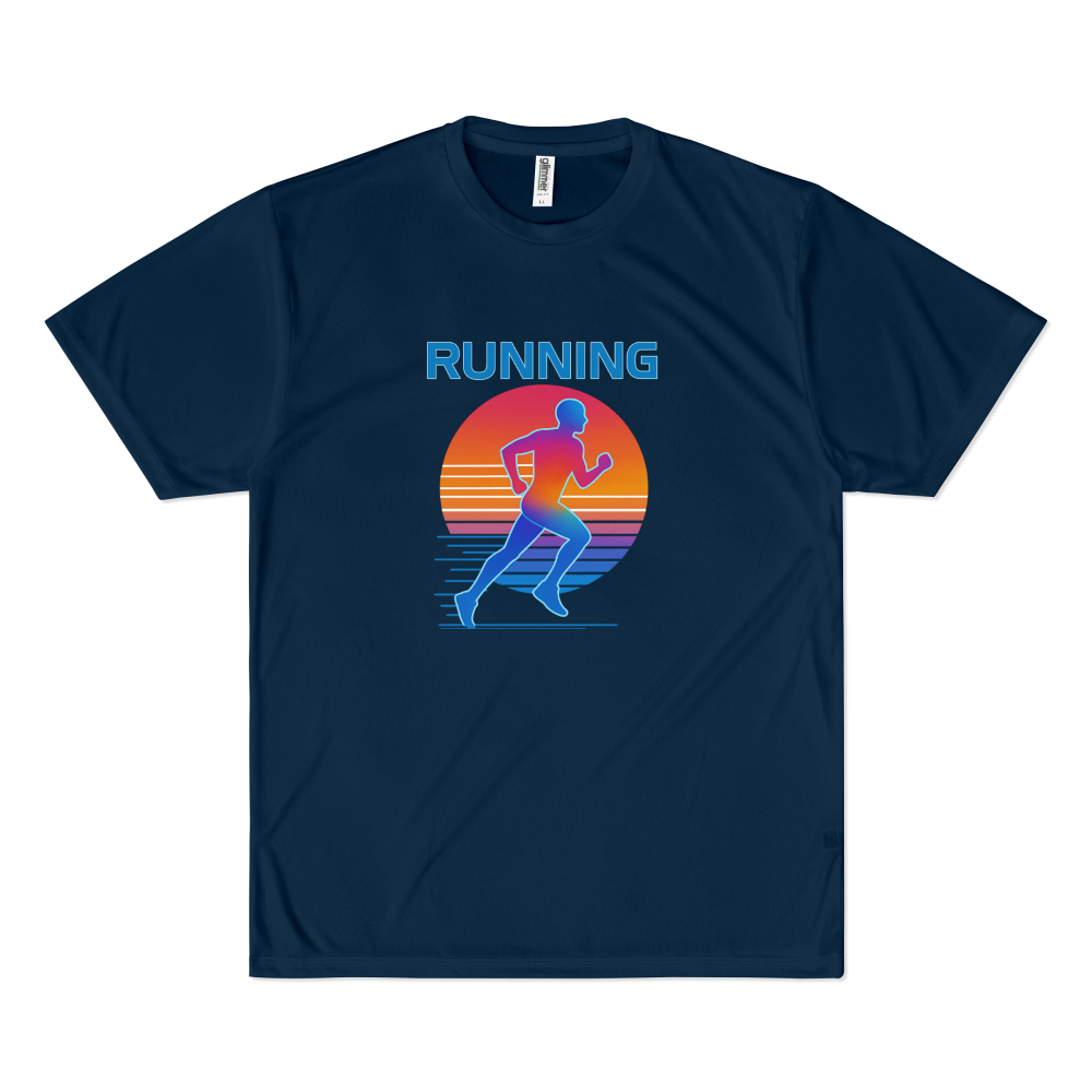 BLUEDUCKS _ 스탠다드핏 폴리 드라이 경량 반팔 티셔츠 (공용)_Retro-Futuristic Runner _ 러닝 - 상세 이미지 2