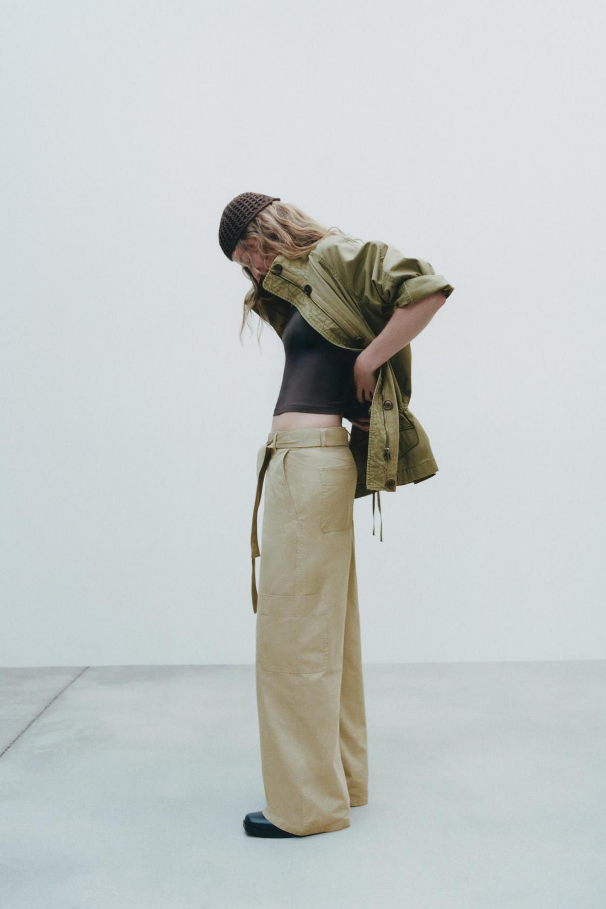 자라 하이웨이스트 볼륨 와이드 카고 팬츠 4772/503 LIGHT KHAKI - 상세 이미지 2