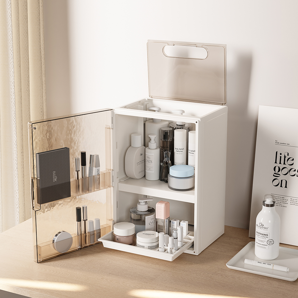 2단 화장품정리함 화장대 립스틱 브러쉬 보관함 정리함 화장품정리대