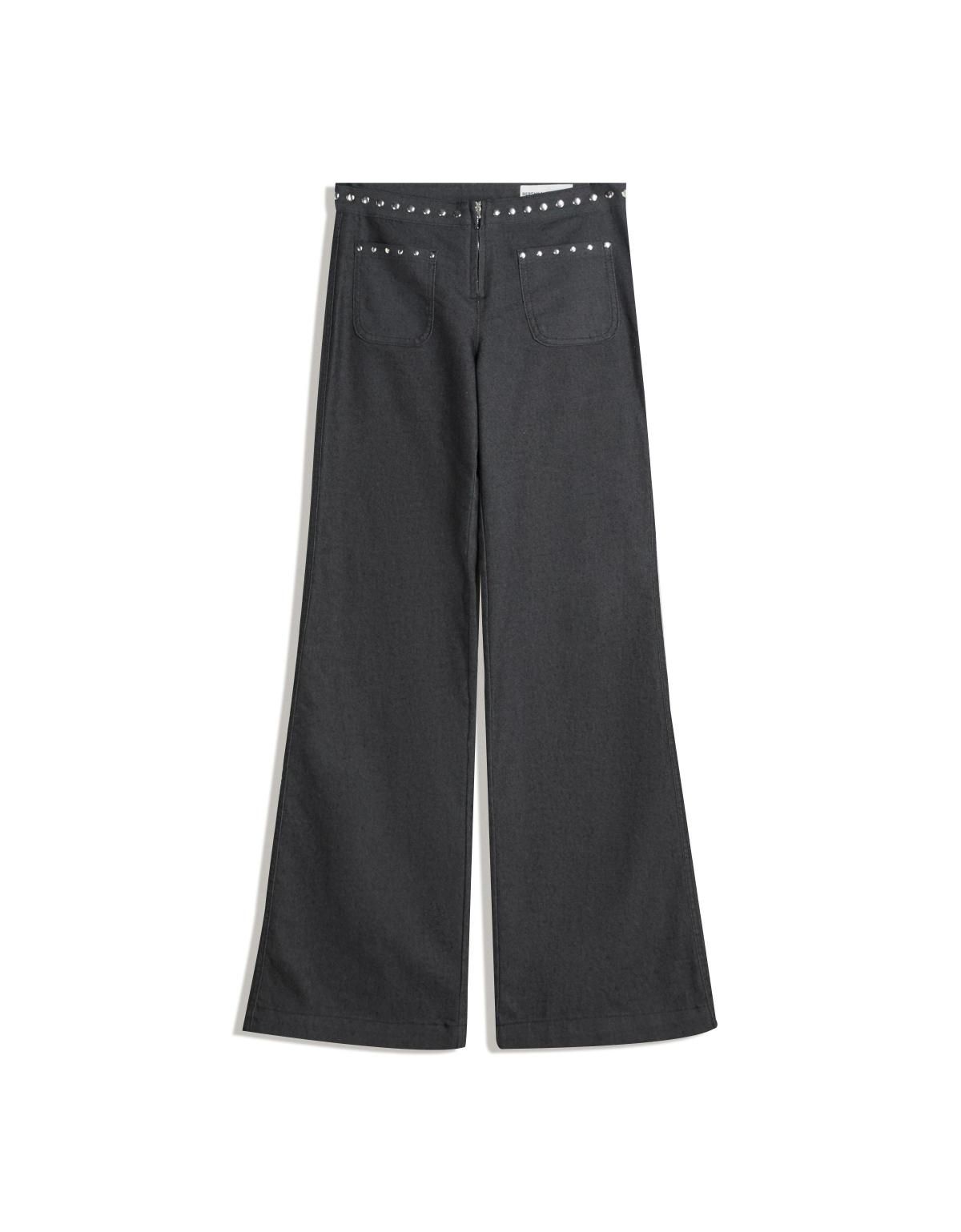 버쉬카 스터드 와이드핏 스트레치 팬츠 5115/710 DARK GREY - 상세 이미지 5