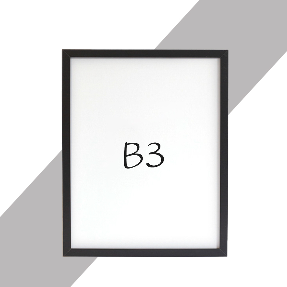 15mm 원목액자 웨딩액자 우드 아크릴 프레임 스튜디오 틀 제작 B3 364x515mm, 블랙 - 상품 이미지