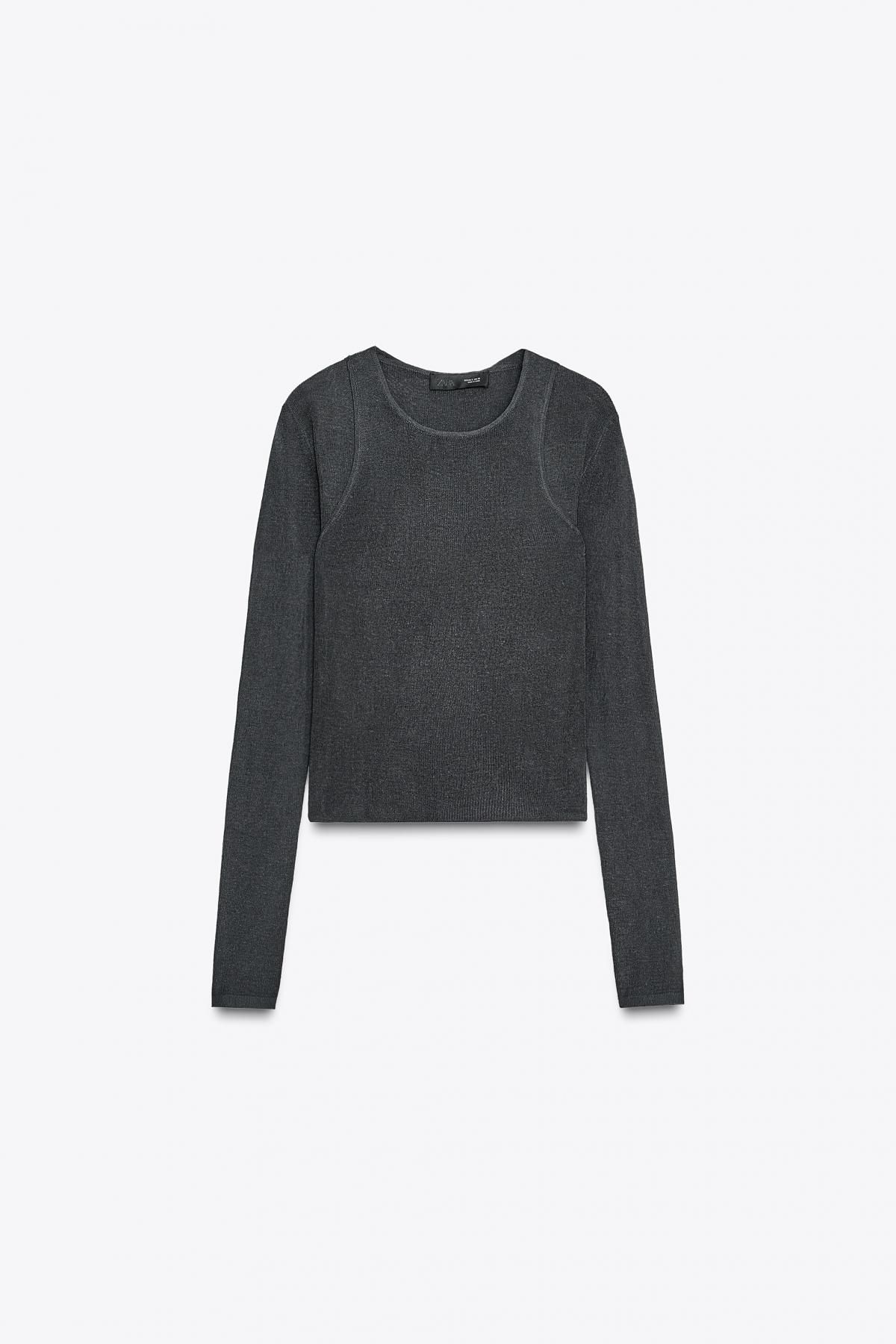 자라 멀티웨이 레이어드 라운드넥 니트 탑 2893/173 NAVY BLUE - 상세 이미지 5