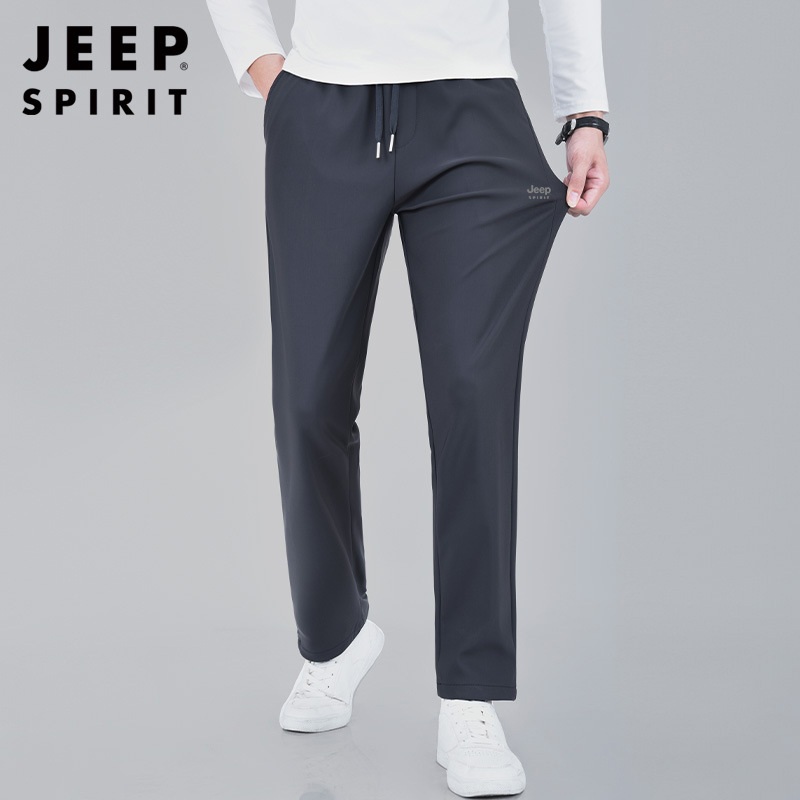 JEEP SPIRIT 오버핏 바지 캐주얼 남성 면 봄 가을 두꺼운 스포츠 팬츠 - 상세 이미지 4