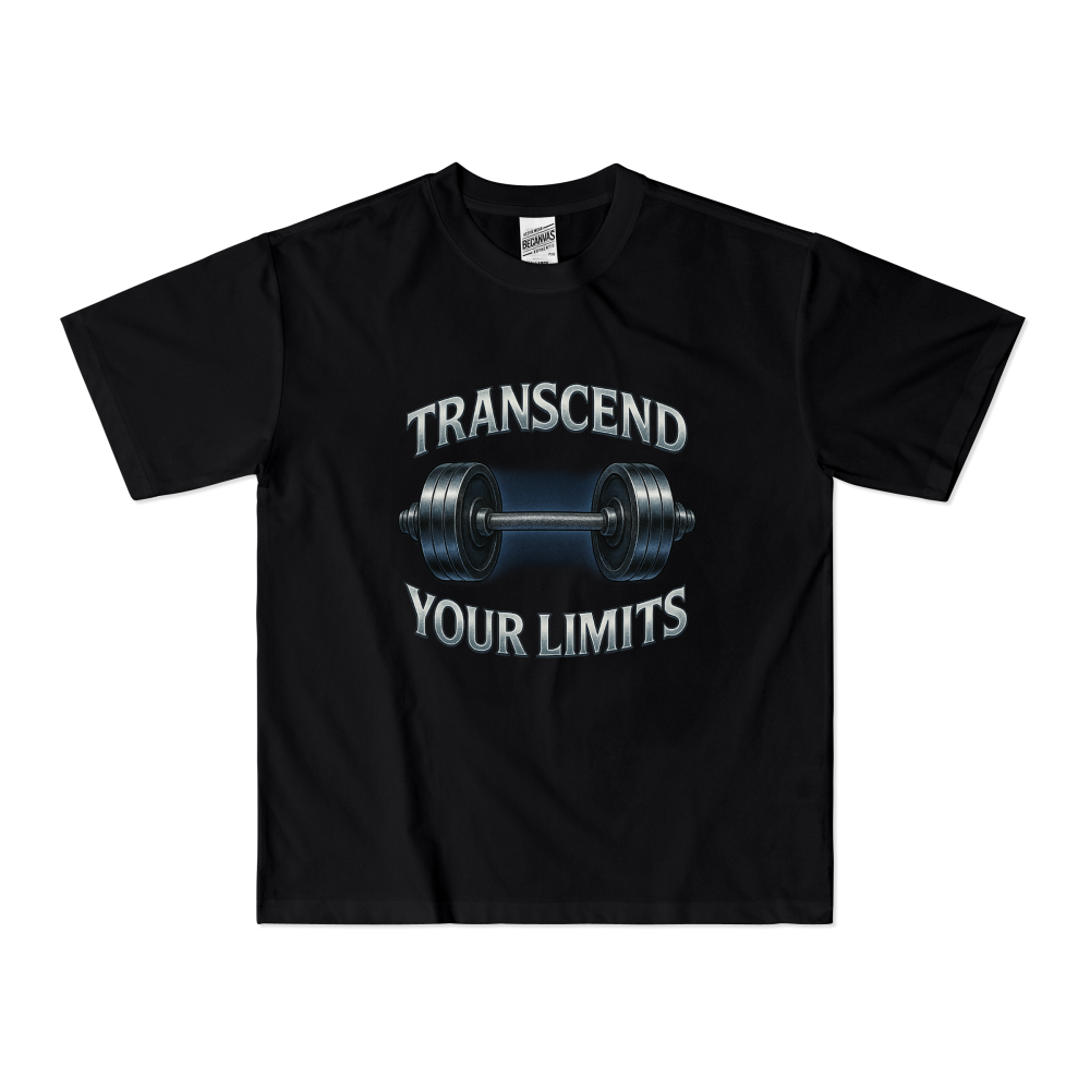 BLUEDUCKS _ 루즈핏 폴리 드라이 소프트터치 반팔 티셔츠 (공용)_Transcend Your Limits _ 웨이트 트레이닝 - 상세 이미지 2