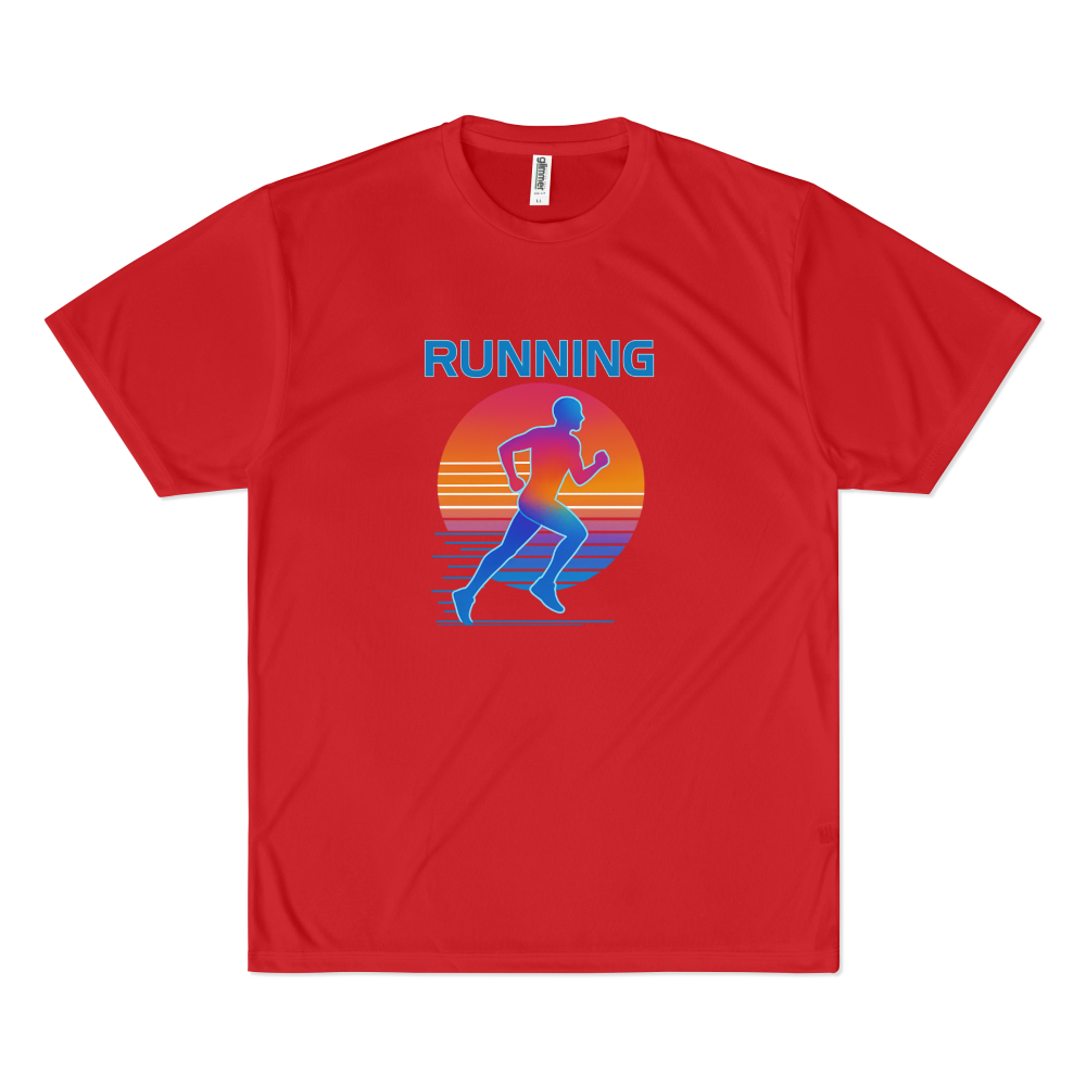 BLUEDUCKS _ 스탠다드핏 폴리 드라이 경량 반팔 티셔츠 (공용)_Retro-Futuristic Runner _ 러닝 - 상세 이미지 5