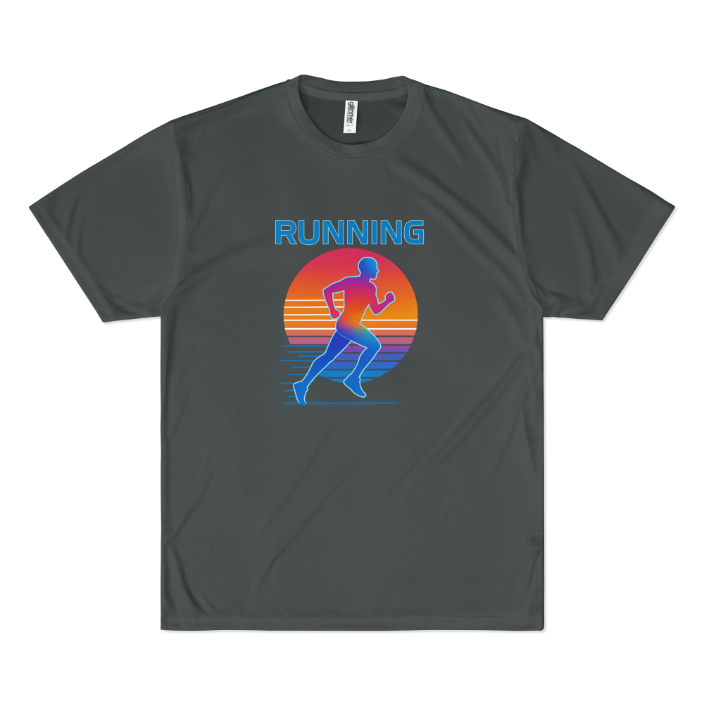 BLUEDUCKS _ 스탠다드핏 폴리 드라이 경량 반팔 티셔츠 (공용)_Retro-Futuristic Runner _ 러닝 - 상세 이미지 3