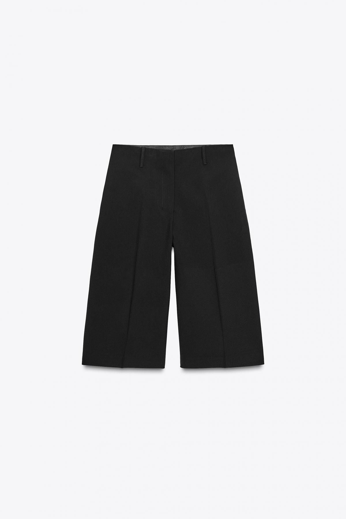 자라 미드웨이스트 롱 버뮤다 팬츠 8711/570 BLACK - 메인 이미지