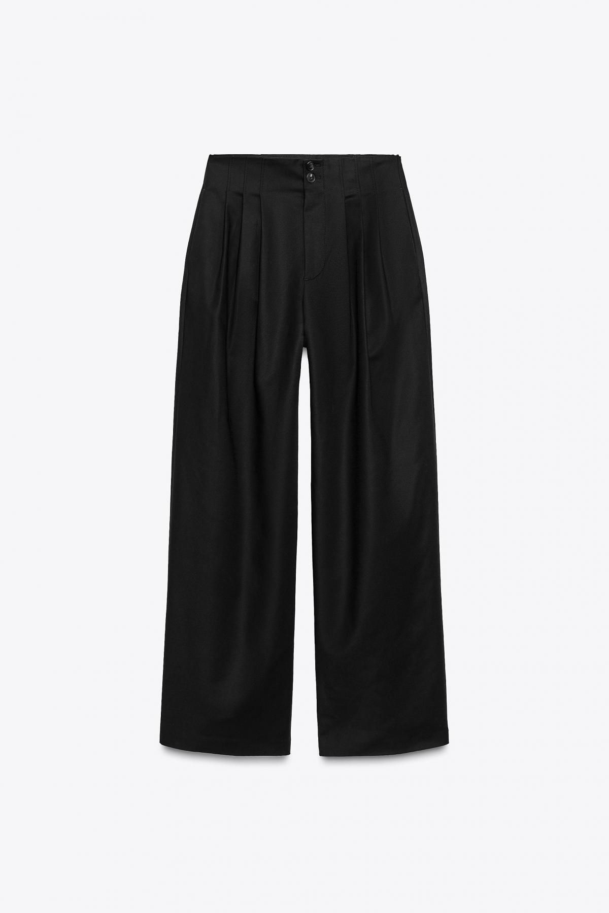 자라 미드라이즈 플리츠 팬츠 6136/241 BLACK