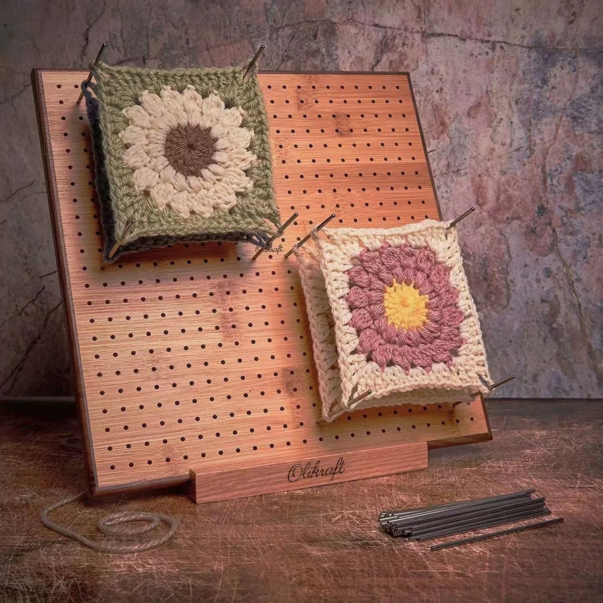 블로킹매트 보드 뜨개블로킹 셰이퍼 키트 수공예 뜨개 20x20cm 바늘8개포함 길이15cm - 상세 이미지 4