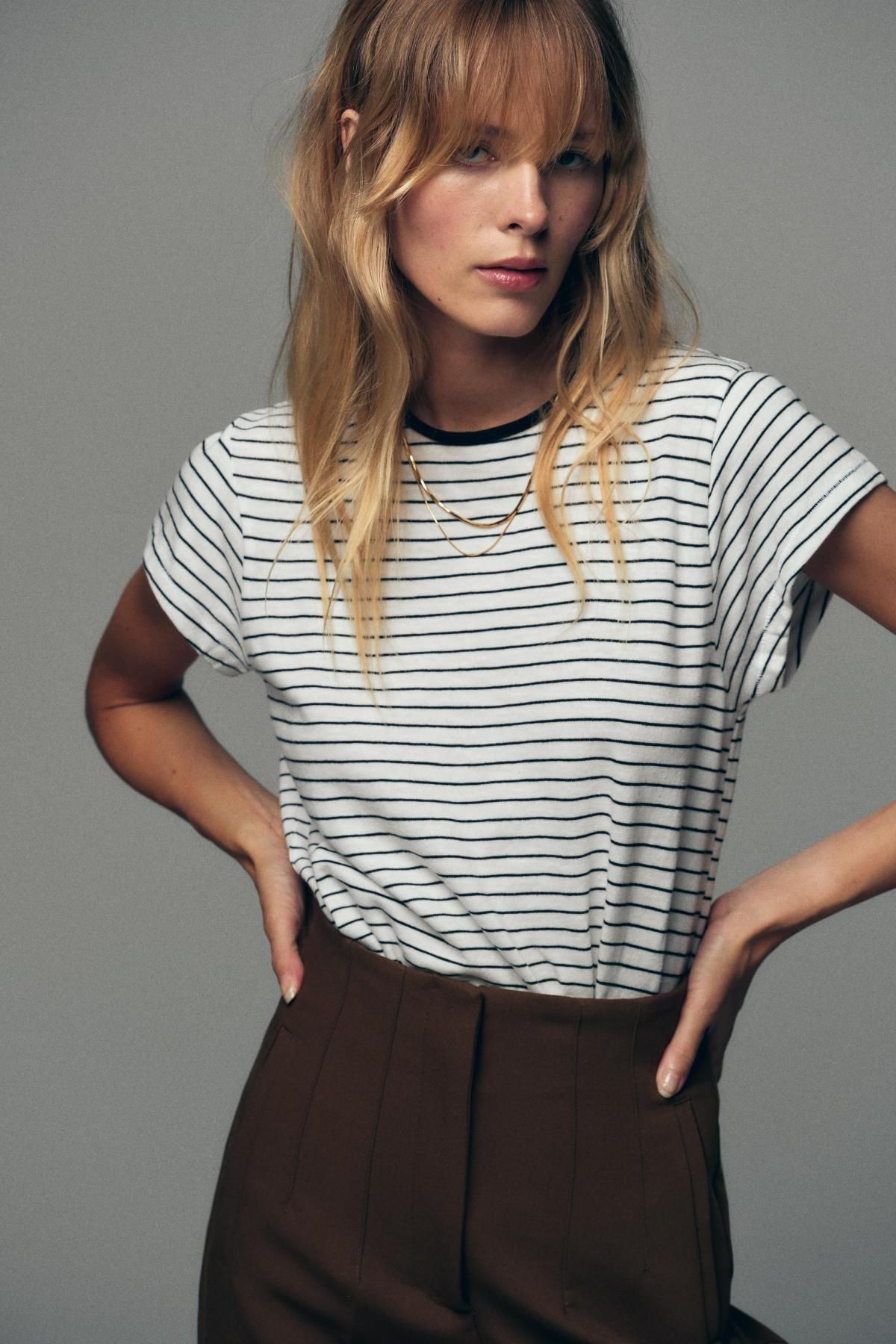 자라 스트라이프 라운드넥 레귤러핏 반팔 티셔츠 4174/647 STRIPED - 상세 이미지 2