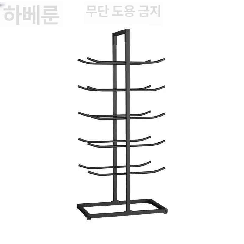 폼롤러 보관함 거치대 벽걸이 진열대 정리대 수납 요가매트정리대 대형 싱글 버튼 소형 블랙 두께 있음 - 상세 이미지 5