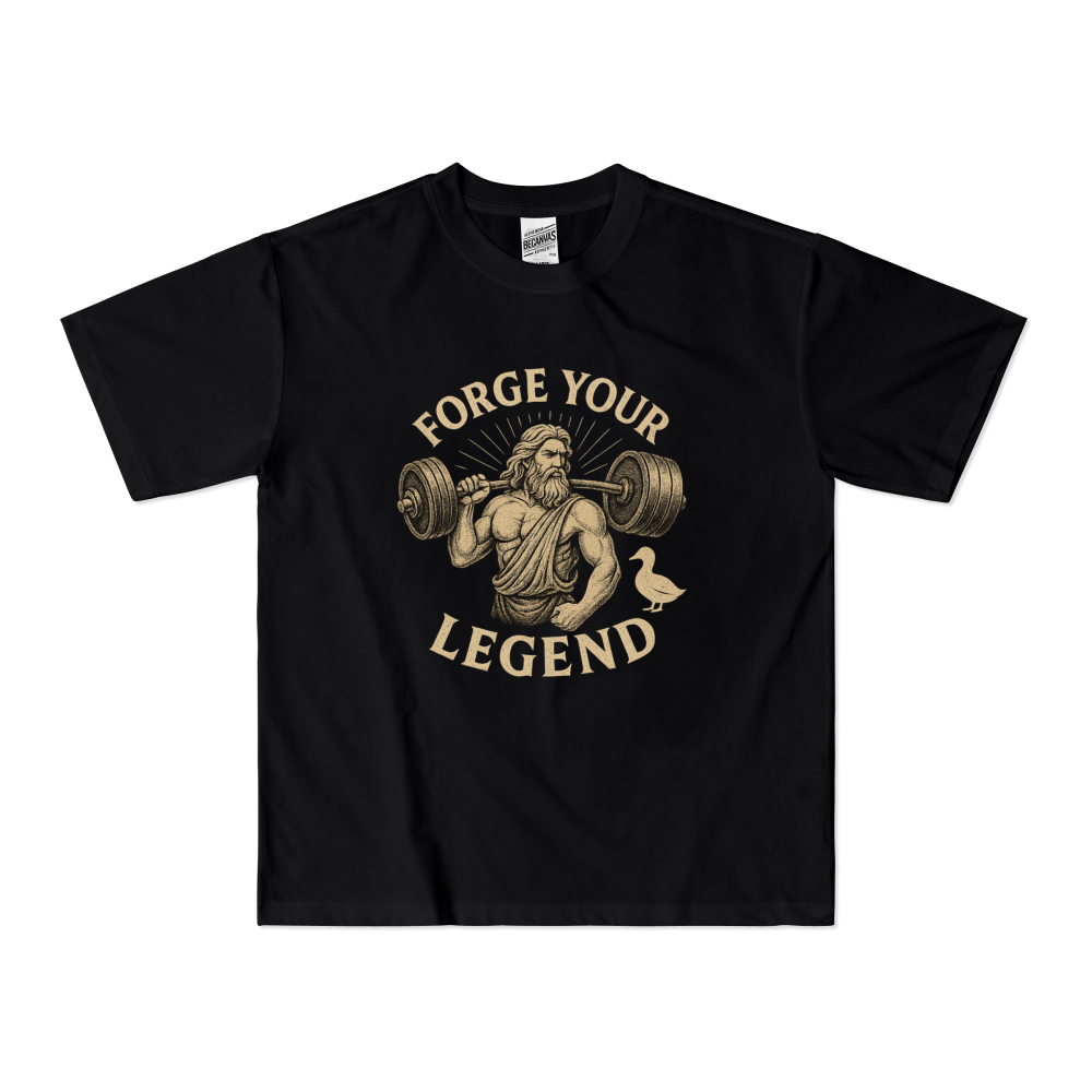 BLUEDUCKS _ 루즈핏 폴리 드라이 소프트터치 반팔 티셔츠 (공용)_Forge Your Legend _ 웨이트 트레이닝 - 상세 이미지 4