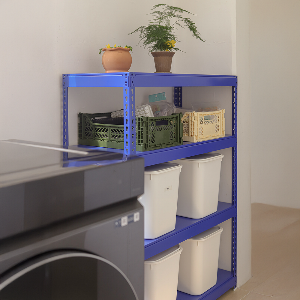 폴던스랙 올스틸 홈 카페 거실 수납 선반 인테리어 선반장 800x400x1500mm, 4단, 아이보리 - 상세 이미지 2