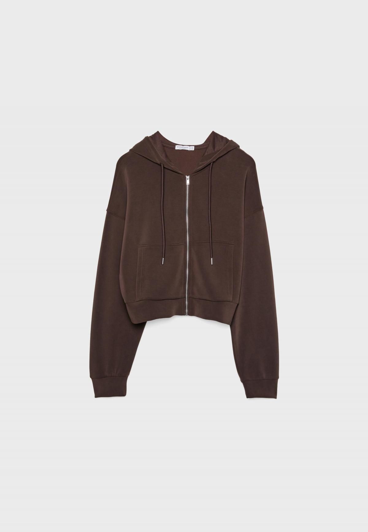 스트라디바리우스 소프트터치 모달 블렌드 집업 후드티 6503/410 BROWN - 상품 이미지