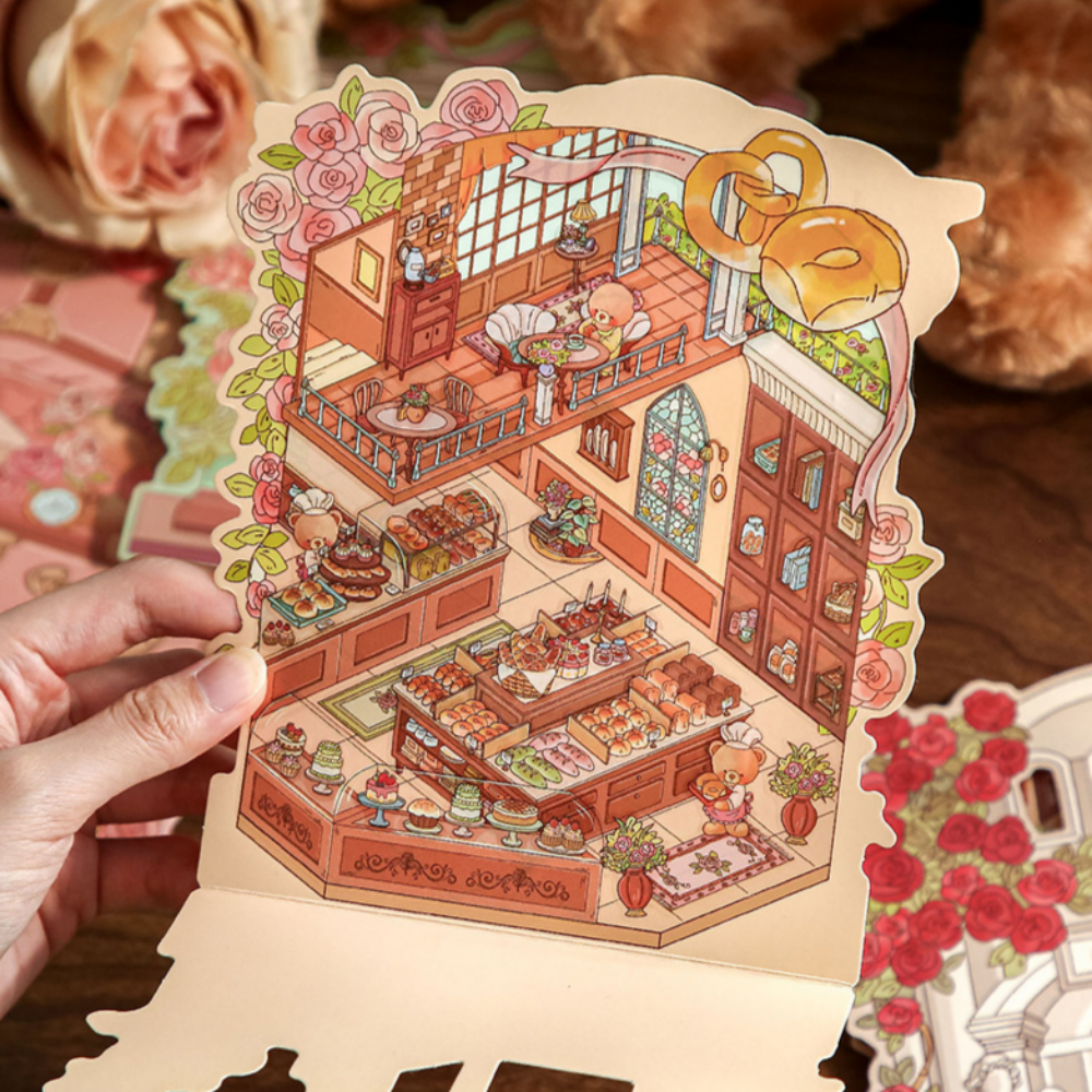 [4종 세트]3D 방꾸미기 스티커 입체 곰돌이상자 이미지 4