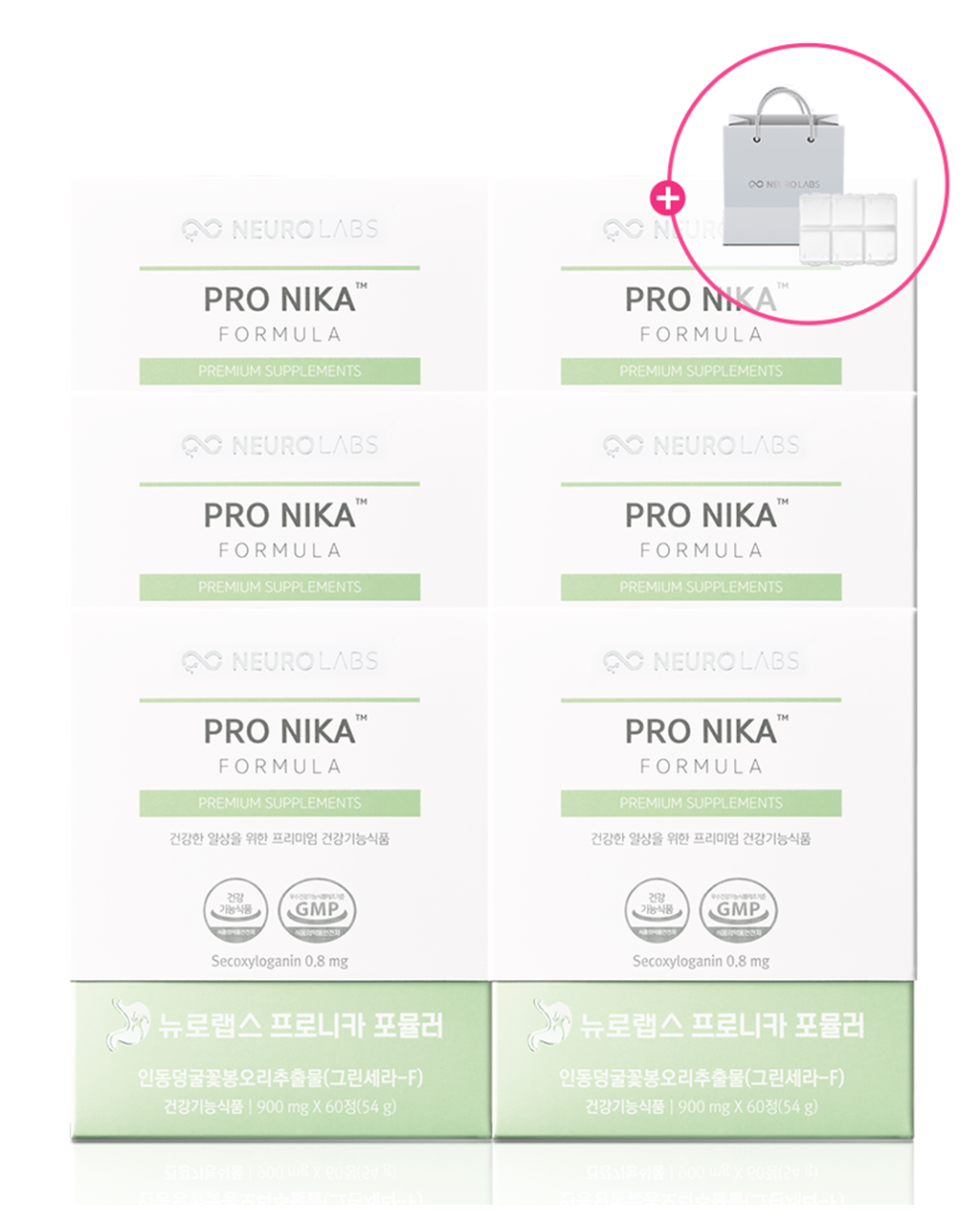 뉴로랩스 프로니카 360정 위에좋은 위 건강기능식품 그린세라-F 영양제 약 케이스 제공 - 메인 이미지