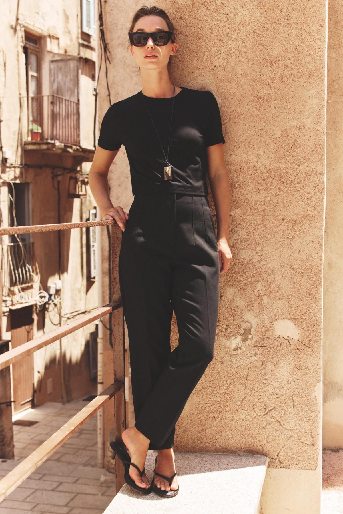 자라 하이웨이스트 테크니컬 팬츠 1478/631 BLACK - 상세 이미지 2