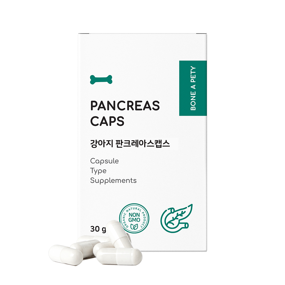 본아페티 판크레아스캡스 강아지 췌장 영양제 소화제 60캡슐, 1개 - 상품 이미지