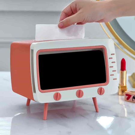 스윗딜협력업체OEM 스마트폰 거치 티비 휴지케이스 핑크 각티슈커버