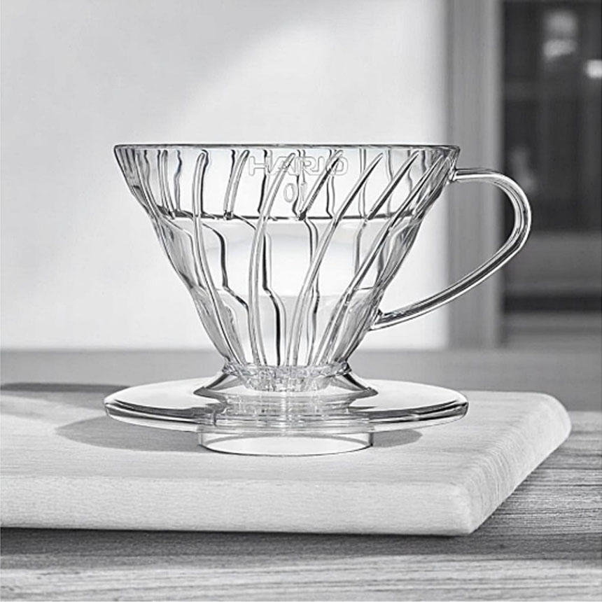 하리오 V60 핸드드립 커피 드리퍼 투명 1-2인용 - 상품 이미지
