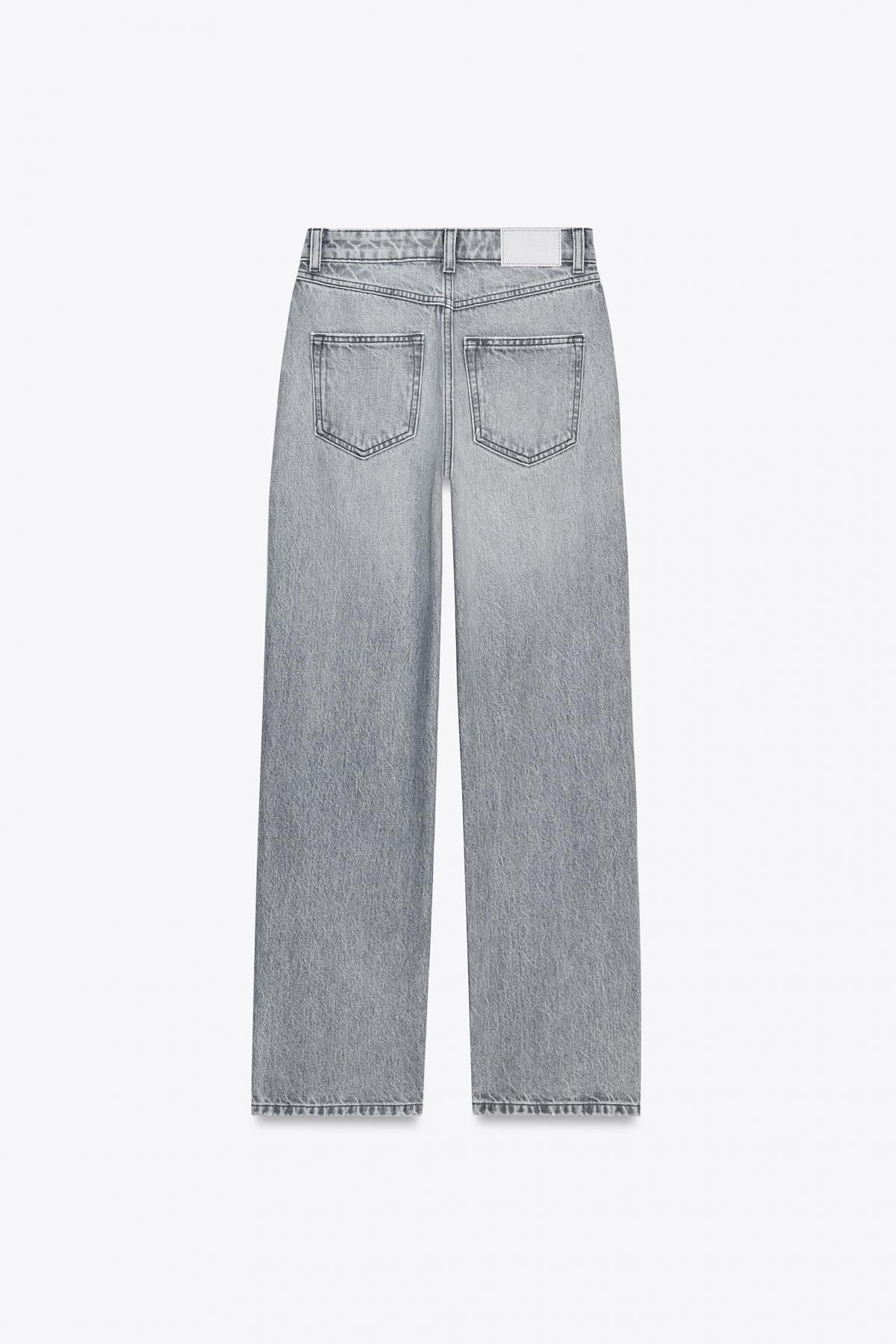자라 하이라이즈 데님 스트레이트핏 롱 진 8228/224 LIGHT GREY - 상세 이미지 2