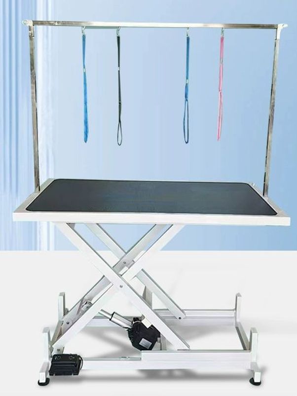 강아지이발대 선반 회전테이블 높이조절 테이블 애견 목욕 리프팅 반려견 공압 상승 원형 60cm 블랙 - 상세 이미지 2