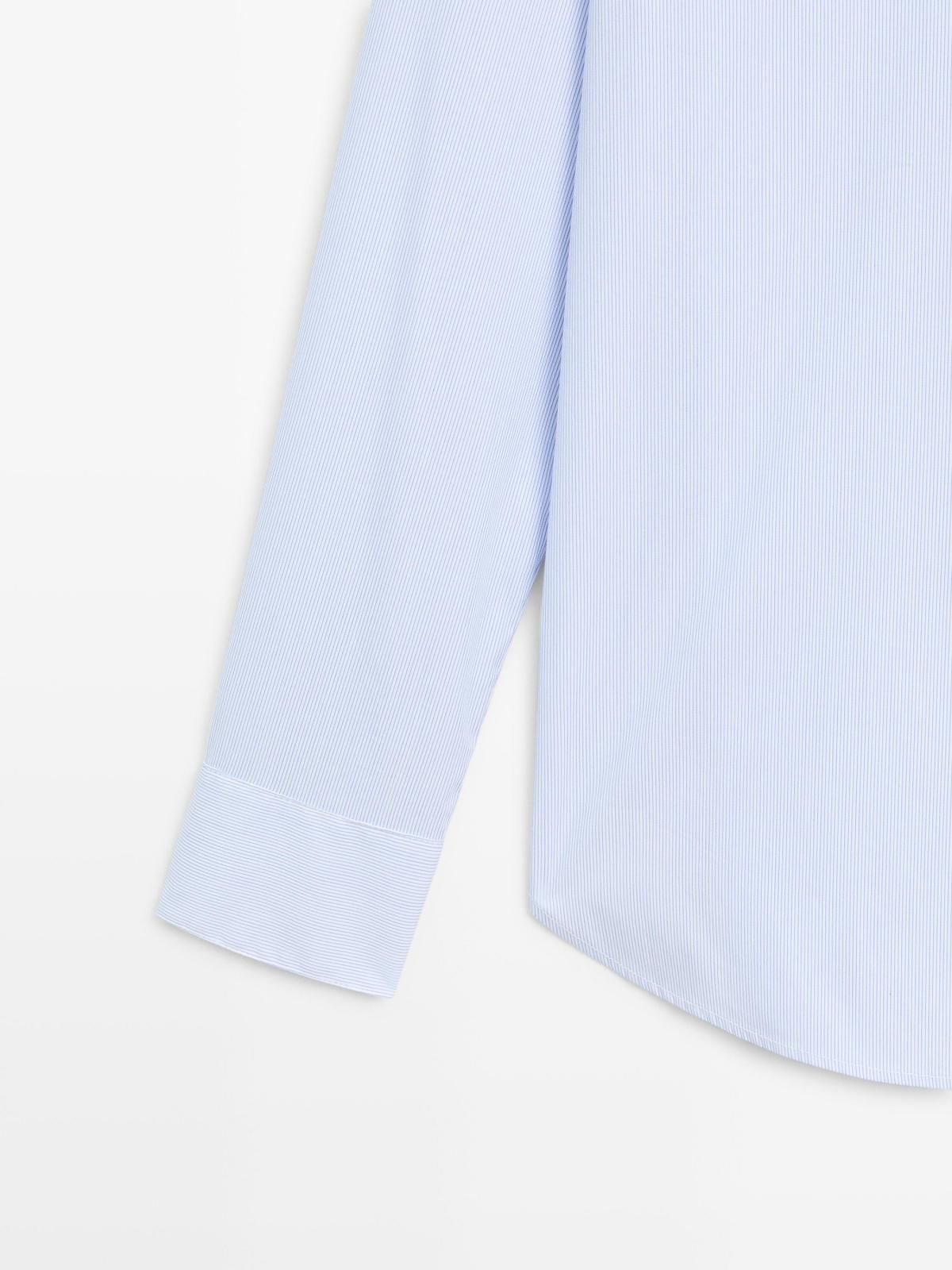 마시모두띠 코튼블렌드 스트라이프 스트레치 긴팔 셔츠 5151/651 SKY BLUE - 상세 이미지 5