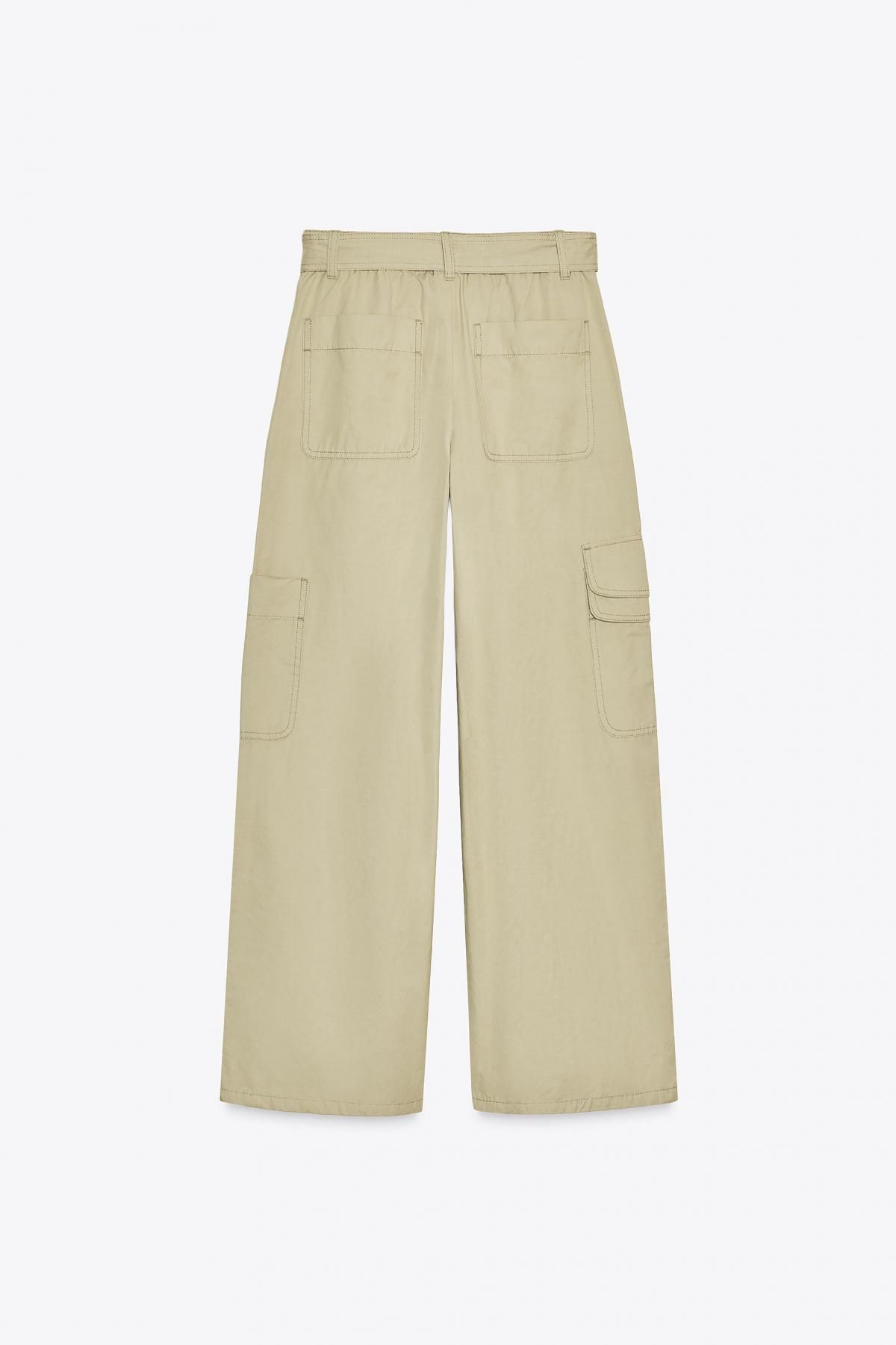 자라 하이웨이스트 볼륨 와이드 카고 팬츠 4772/503 LIGHT KHAKI - 상세 이미지 4
