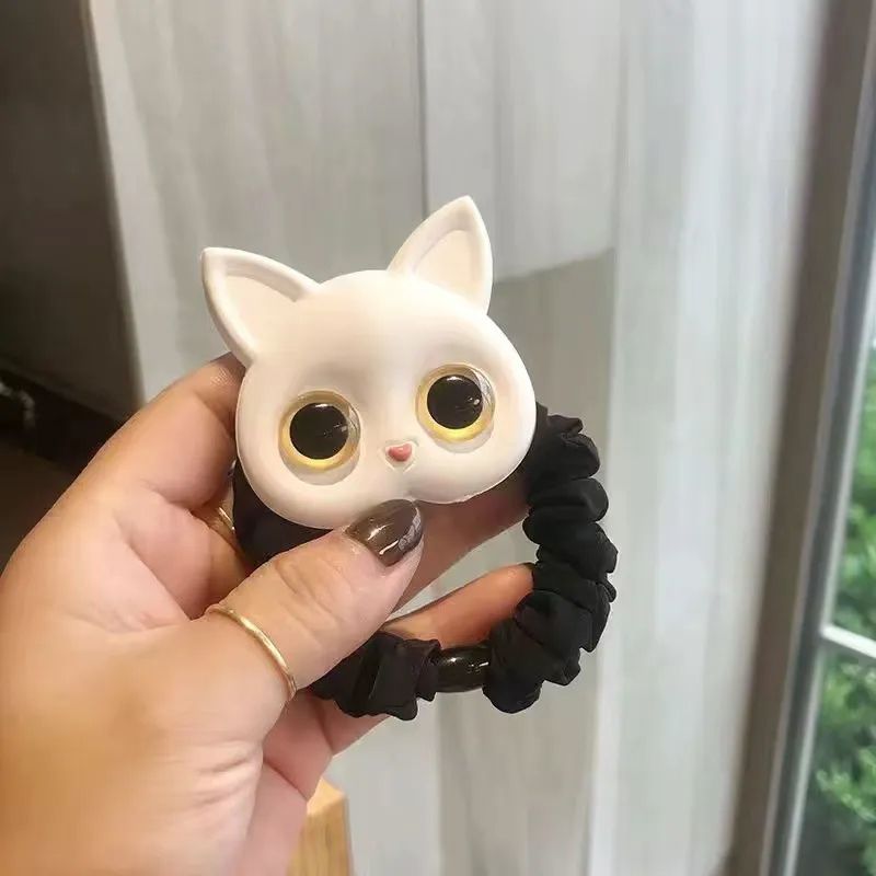 고양이 머리끈 헤어핀 머리 집게 클립 미니 핀 헤어 악세사리 머리삔 헤어밴드 스크런치 곱창끈 헤어뽕 쓸데없는 친구 우정 선물 - 상세 이미지 5