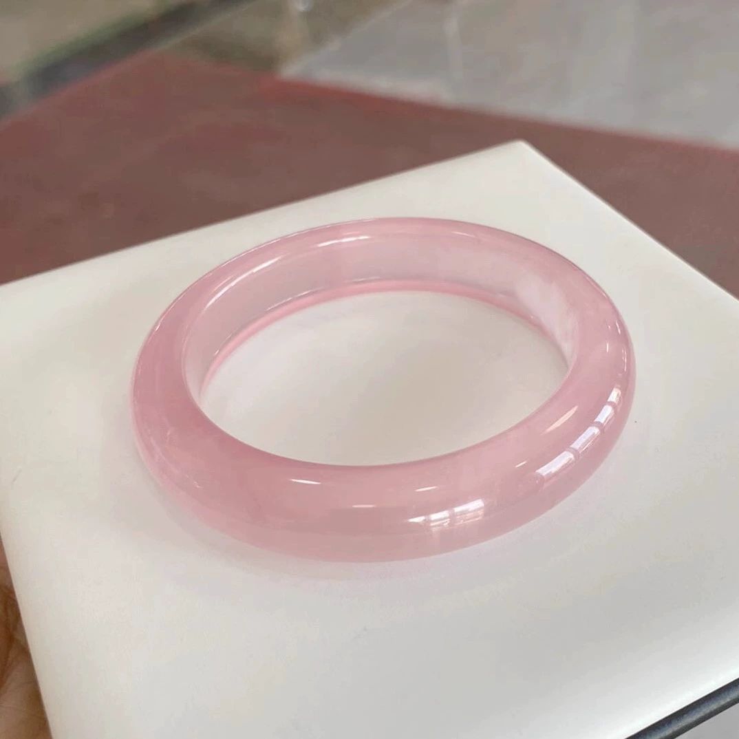링 팔찌 비취 옥뱅글 백월광 보석 탄생석 52mm 사랑을 부르는 핑크 수크리스탈 - 상세 이미지 4